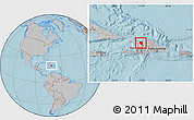 Gray Location Map of Nord-Est, hill shading