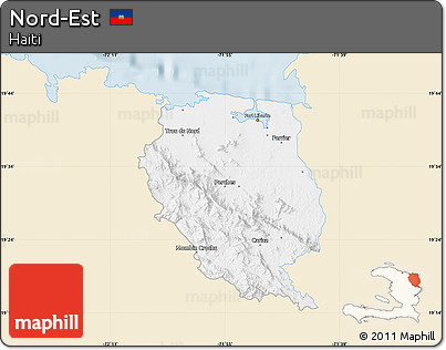 Classic Style Map of Nord-Est, single color outside
