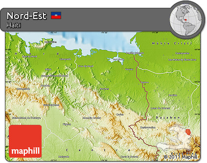Physical Map of Nord-Est