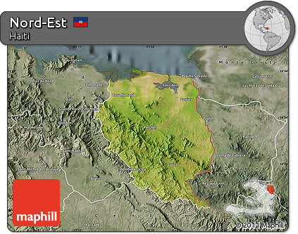 Satellite Map of Nord-Est, semi-desaturated