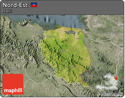 Satellite Map of Nord-Est, semi-desaturated