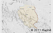 Shaded Relief Map of Nord-Est, lighten, desaturated