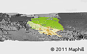 Physical Panoramic Map of Nord-Est, darken, desaturated