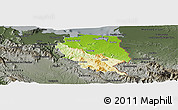 Physical Panoramic Map of Nord-Est, darken, semi-desaturated