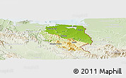 Physical Panoramic Map of Nord-Est, lighten