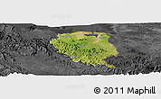 Satellite Panoramic Map of Nord-Est, darken, desaturated