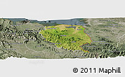 Satellite Panoramic Map of Nord-Est, semi-desaturated