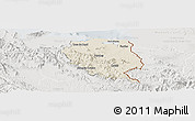 Shaded Relief Panoramic Map of Nord-Est, lighten, semi-desaturated