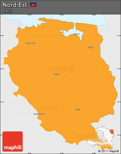Political Simple Map of Nord-Est, single color outside