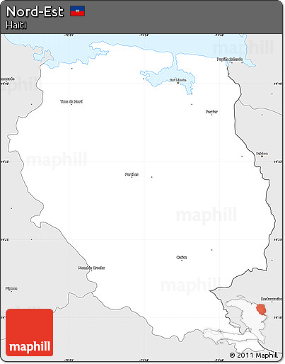 Silver Style Simple Map of Nord-Est