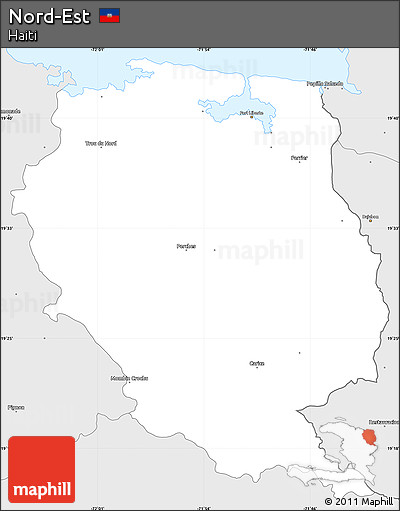 Silver Style Simple Map of Nord-Est