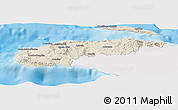 Shaded Relief Panoramic Map of Nord-Ouest, single color outside