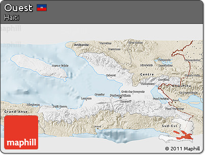 Classic Style 3D Map of Ouest