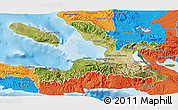 Satellite 3D Map of Ouest, political outside