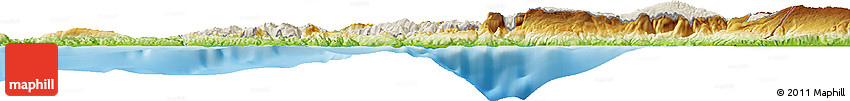 Shaded Relief Horizon Map of Ouest, physical outside
