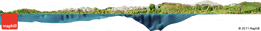 Shaded Relief Horizon Map of Ouest, satellite outside