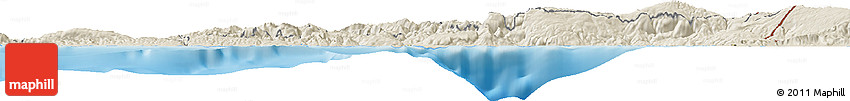 Shaded Relief Horizon Map of Ouest