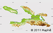 Physical Map of Ouest, cropped outside