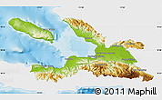 Physical Map of Ouest, single color outside