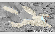 Shaded Relief Map of Ouest, darken, desaturated