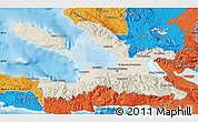 Shaded Relief Map of Ouest, political outside