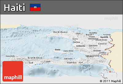 Classic Style Panoramic Map of Haiti, single color outside