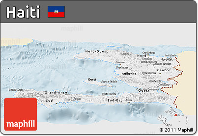 Classic Style Panoramic Map of Haiti, single color outside