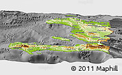 Physical Panoramic Map of Haiti, darken, desaturated