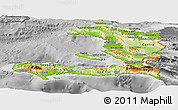 Physical Panoramic Map of Haiti, desaturated