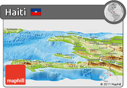 Physical Panoramic Map of Haiti