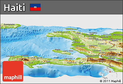 Physical Panoramic Map of Haiti