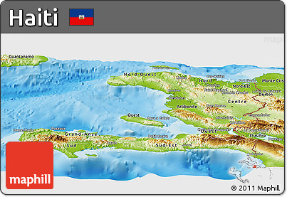 Physical Panoramic Map of Haiti