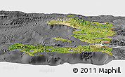 Satellite Panoramic Map of Haiti, desaturated