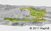 Satellite Panoramic Map of Haiti, lighten, desaturated