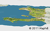 Satellite Panoramic Map of Haiti, lighten, land only