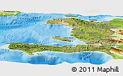 Satellite Panoramic Map of Haiti, physical outside