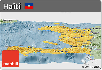 Savanna Style Panoramic Map of Haiti