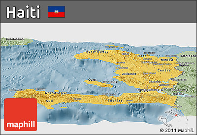 Savanna Style Panoramic Map of Haiti