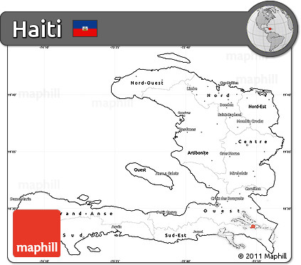 Blank Simple Map of Haiti, cropped outside