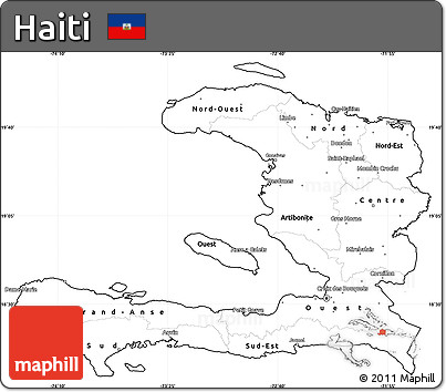 Blank Simple Map of Haiti, cropped outside