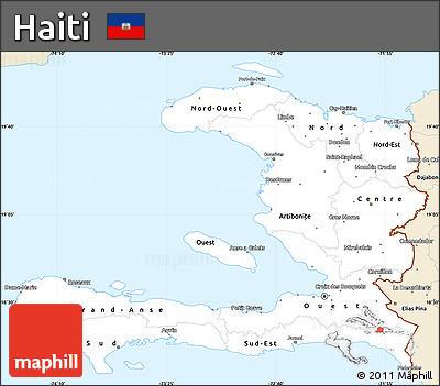 Classic Style Simple Map of Haiti