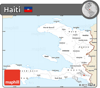 Classic Style Simple Map of Haiti