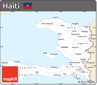 Classic Style Simple Map of Haiti