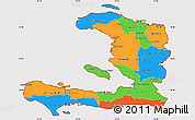 Political Simple Map of Haiti, cropped outside