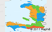 Political Simple Map of Haiti, single color outside, borders and labels