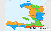 Political Simple Map of Haiti, single color outside