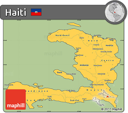 Savanna Style Simple Map of Haiti, cropped outside