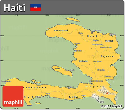 Savanna Style Simple Map of Haiti, cropped outside
