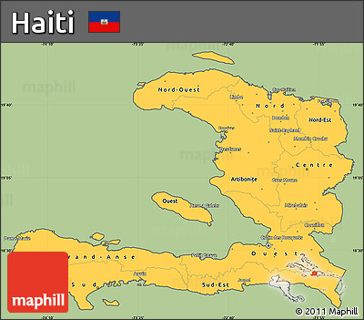 Savanna Style Simple Map of Haiti, cropped outside