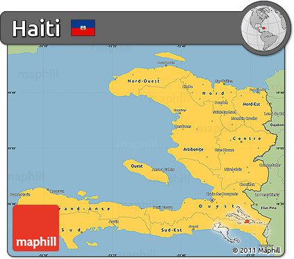 Savanna Style Simple Map of Haiti